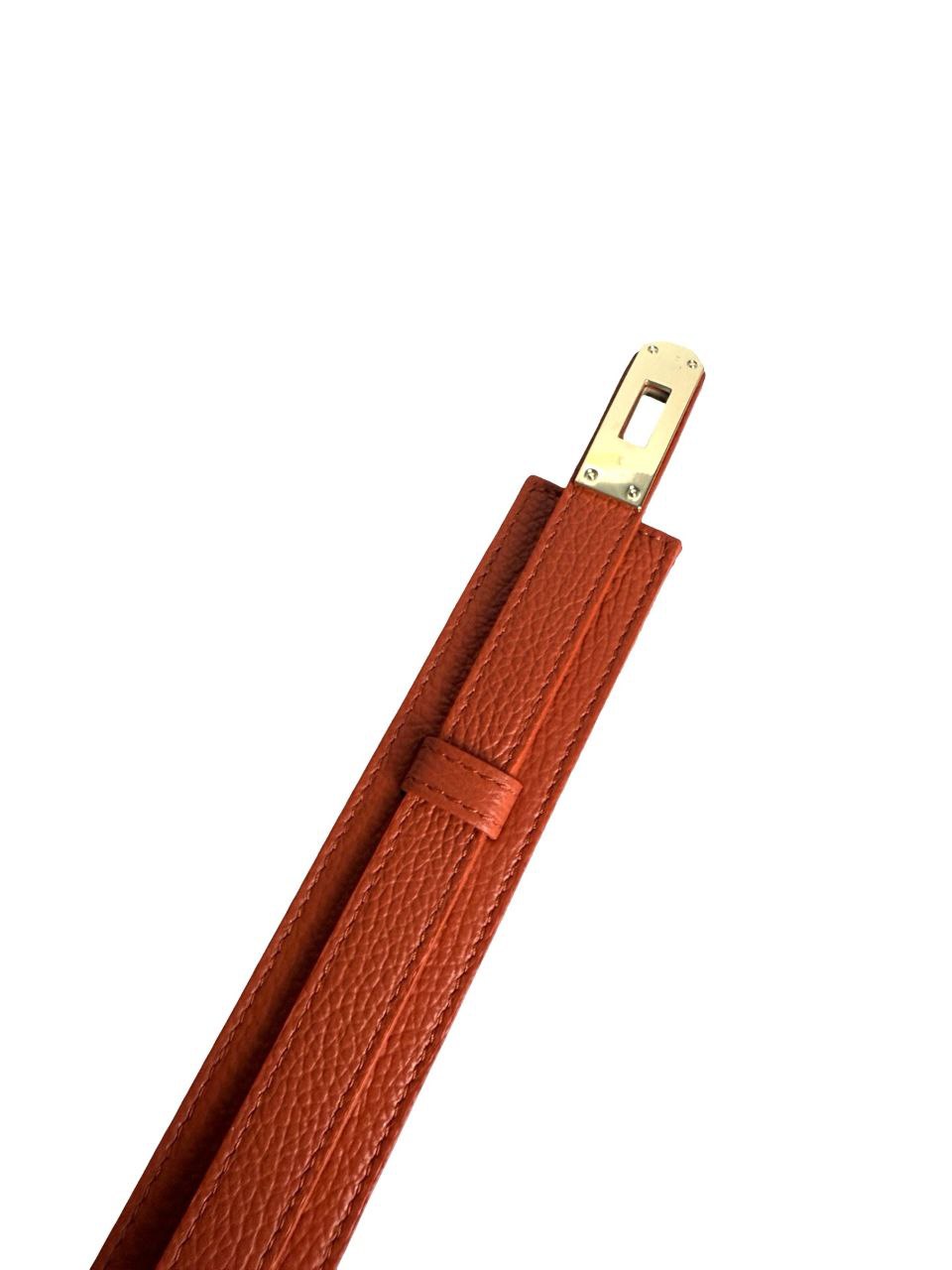 Adjustable Italian Leather Belt with Gold Buckle by Modex™