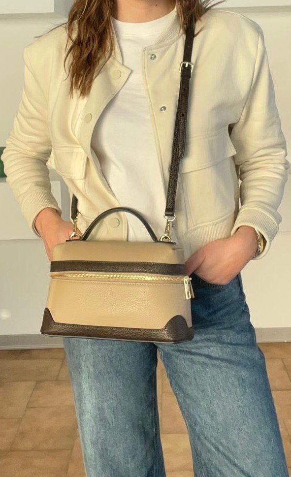 Compact Leather Top-Handle Crossbody