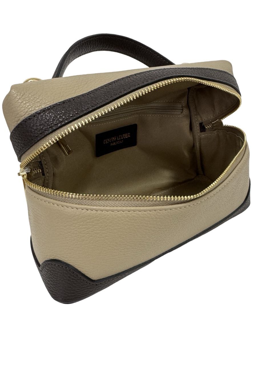 Compact Leather Top-Handle Crossbody