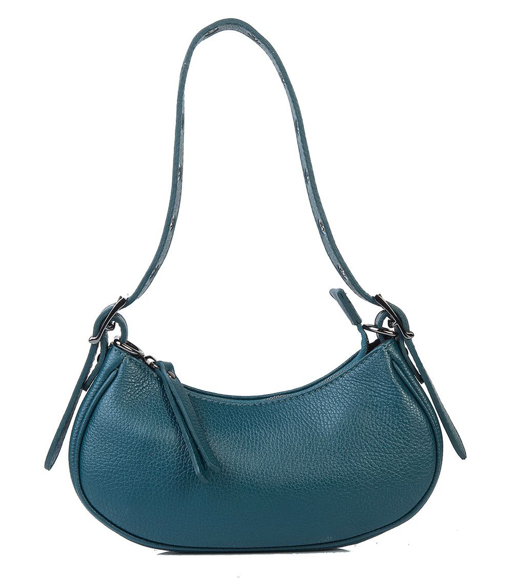 Mini Italian Leather Shoulder Bag with Eyelet Strap by Modex™