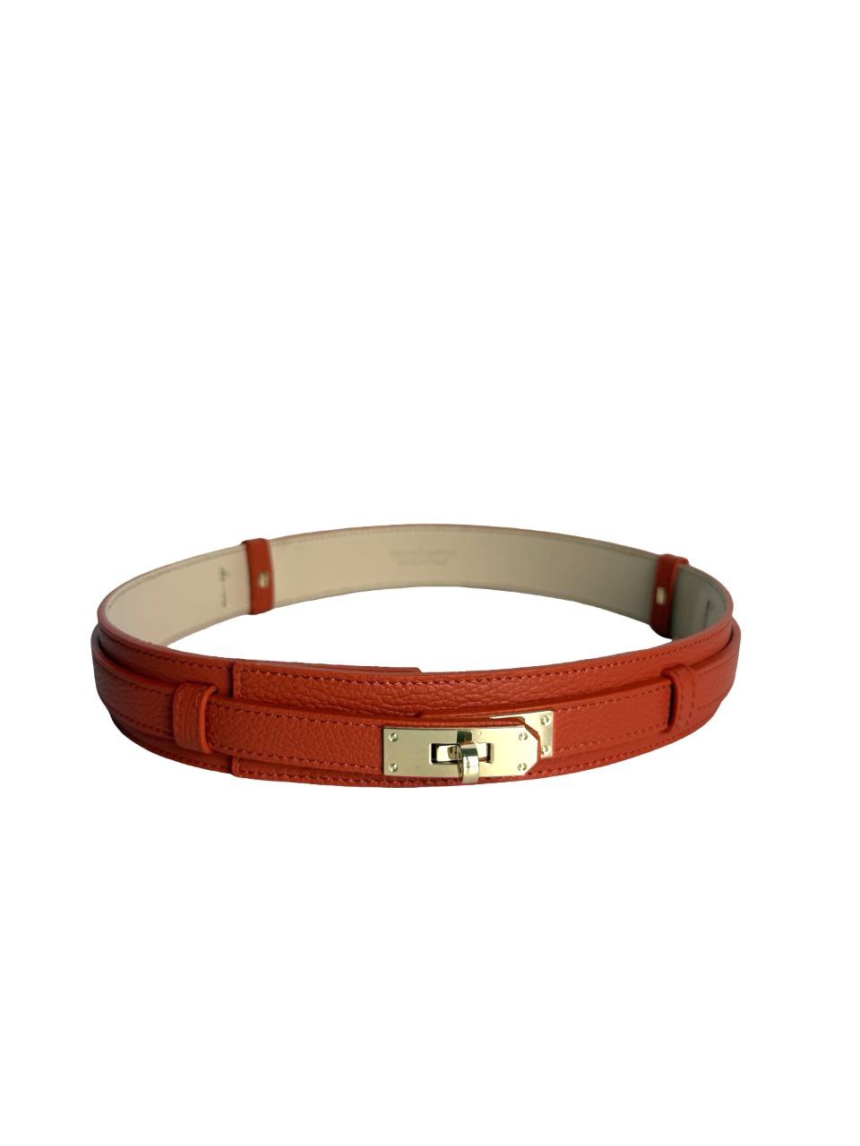 Adjustable Italian Leather Belt with Gold Buckle by Modex™