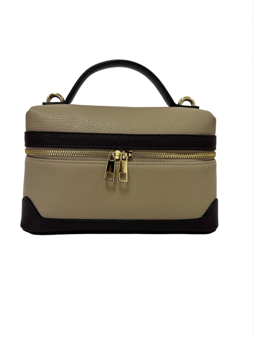 Compact Leather Top-Handle Crossbody