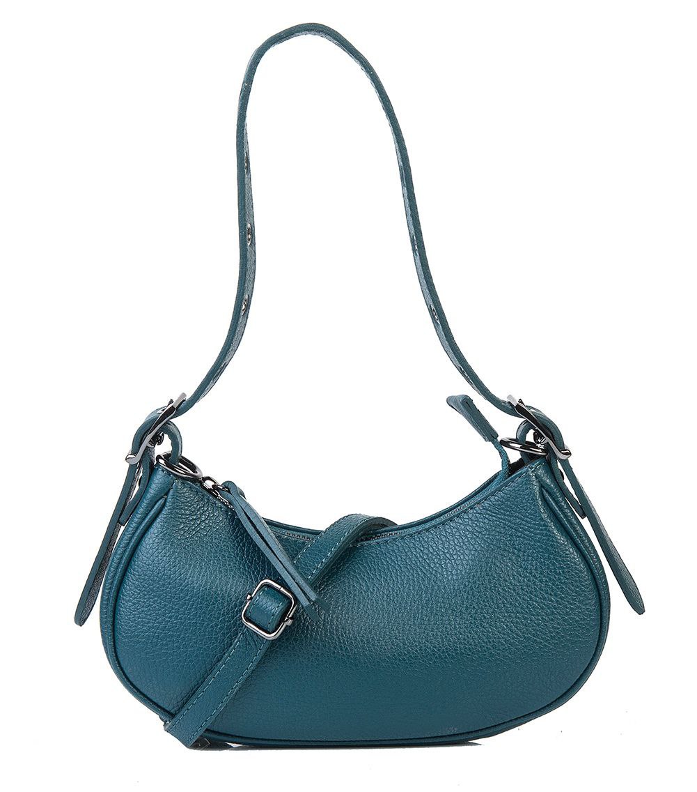 Mini Italian Leather Shoulder Bag with Eyelet Strap by Modex™