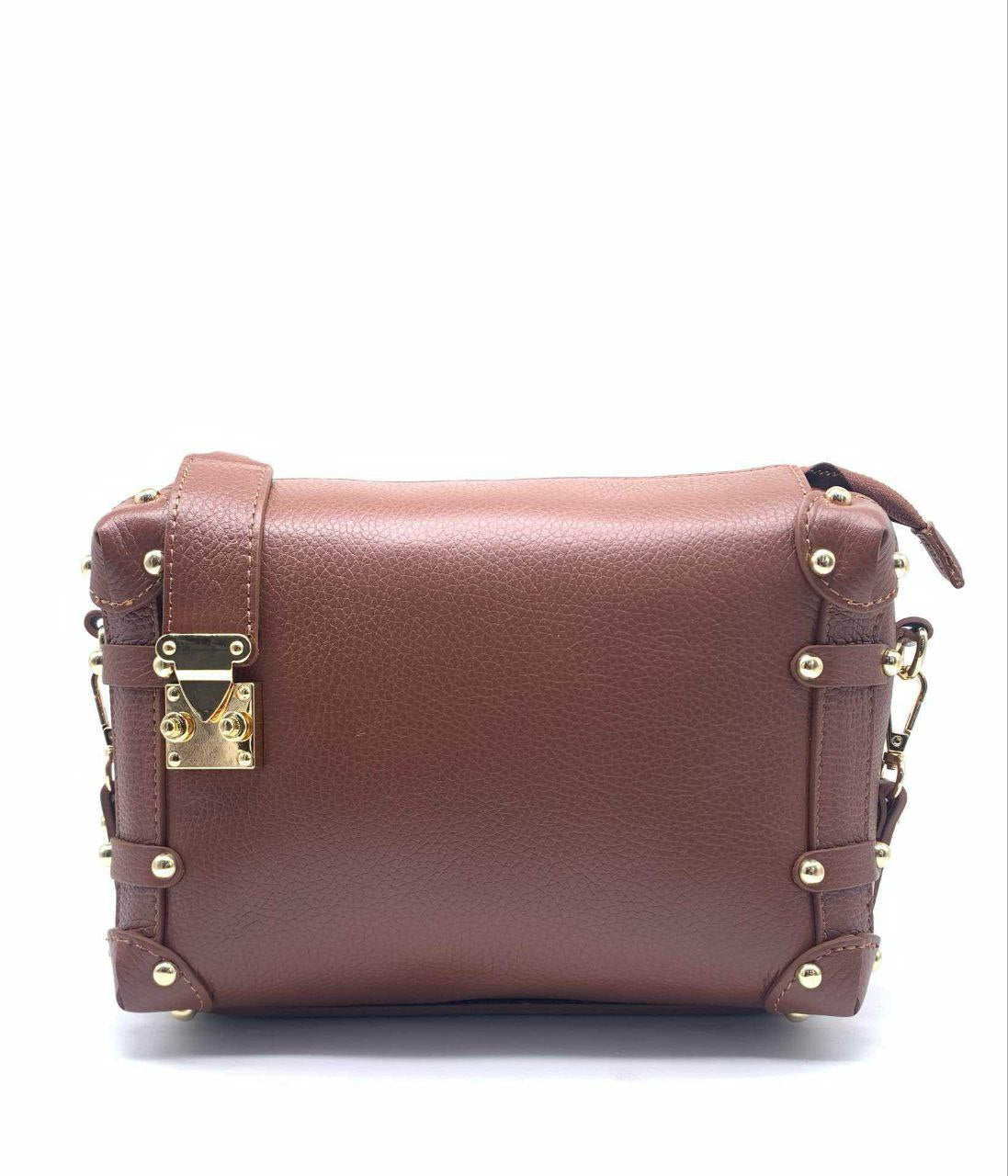 Studded Trunk Crossbody — Genuine Leather