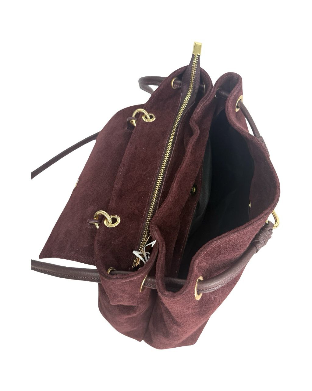 Italian Suede & Leather Satchel Bag