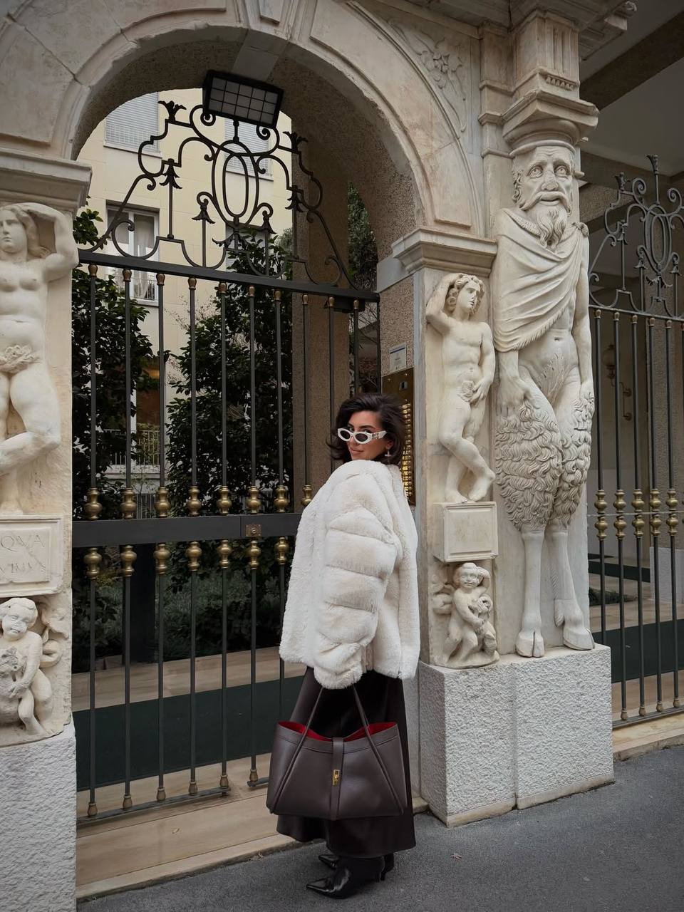 Italian Leather Structured Tote Bag