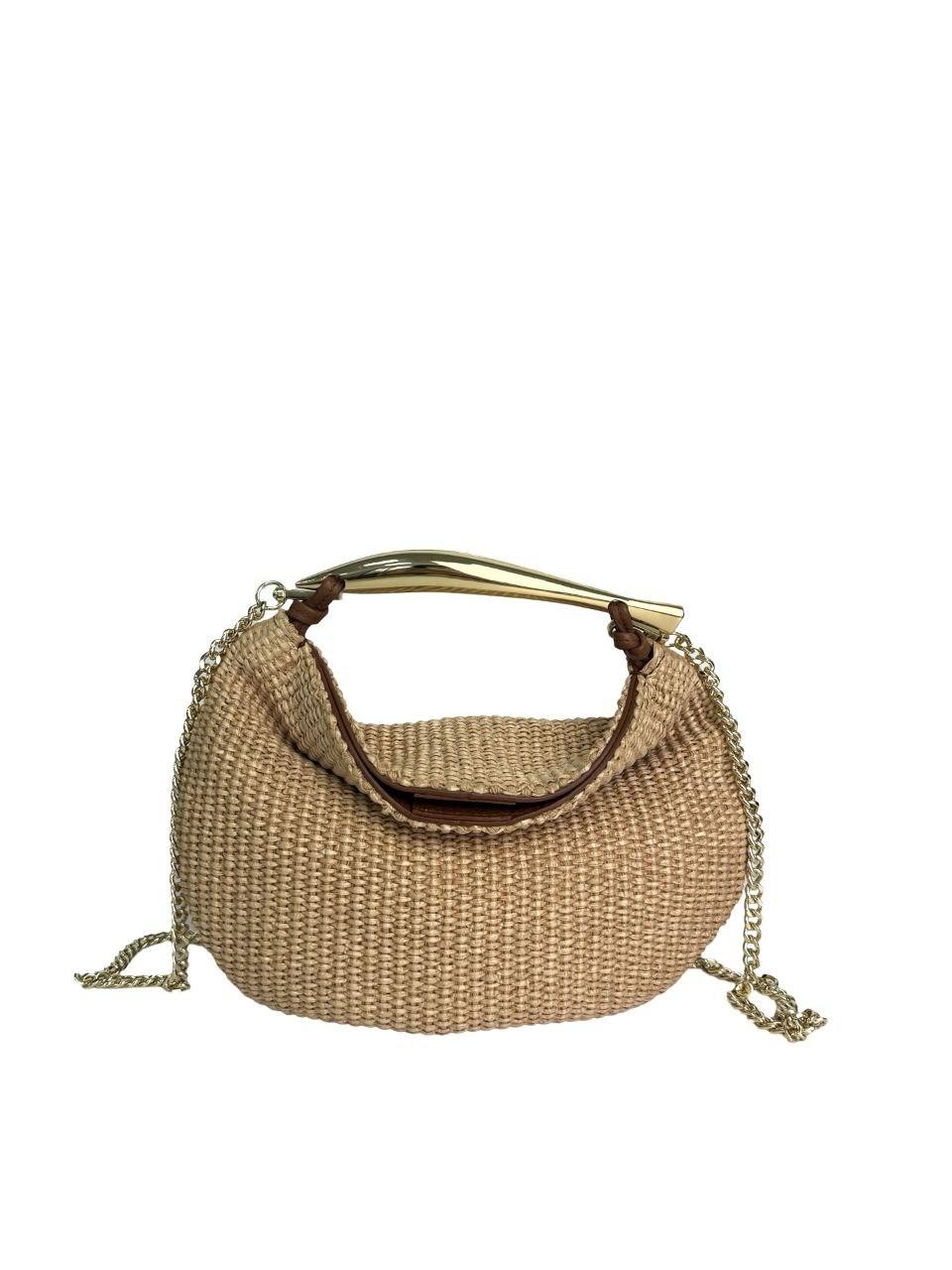 Genuine Leather and Raffia Handbag – Premium Quality, Made in Italy