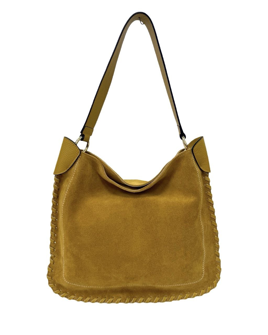 Italian Leather Shoulder Bag with Hand-Stitched Details by Modex™
