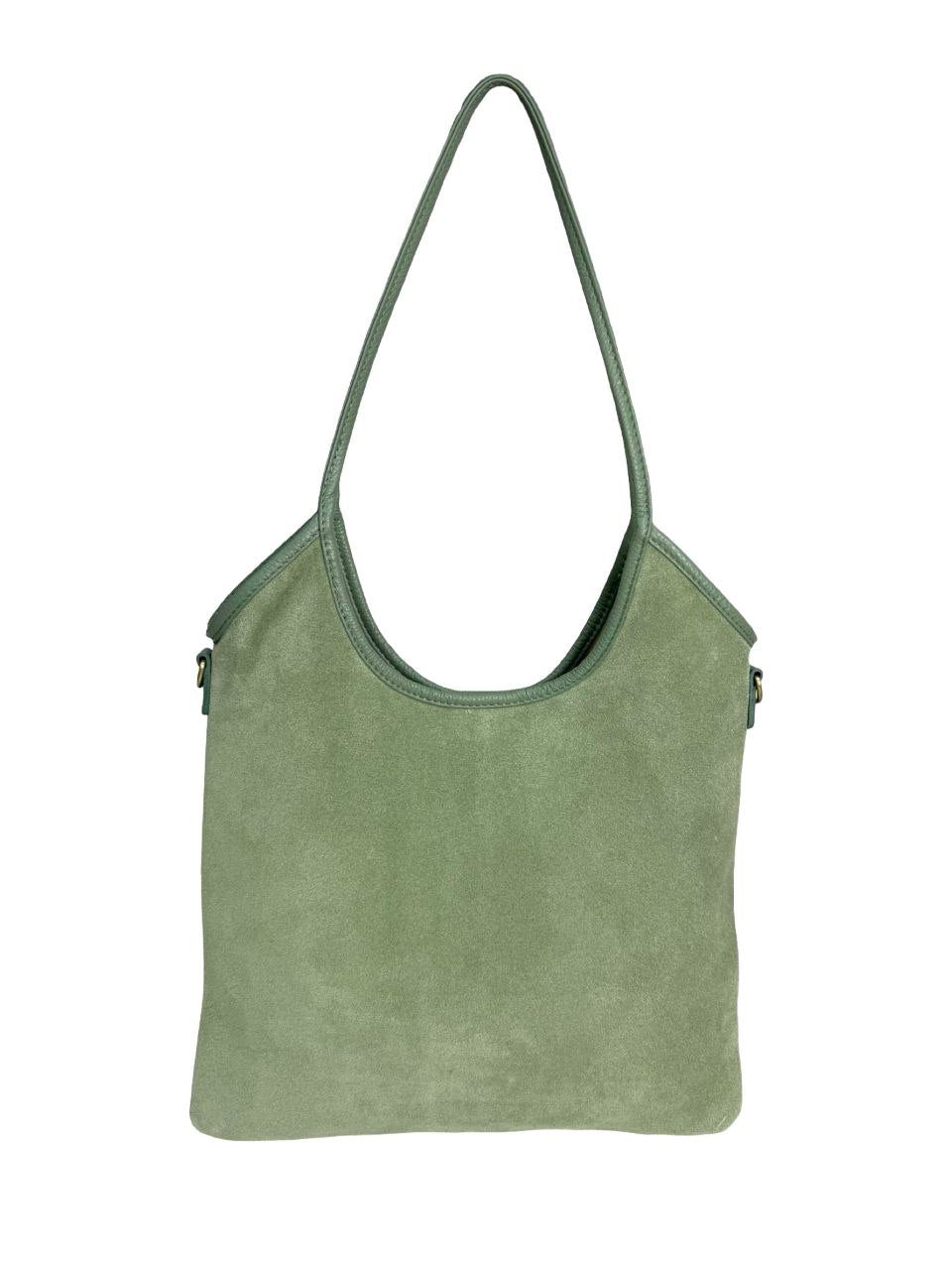 Italian Leather Shopper with Double Handles and Long Strap by Modex™