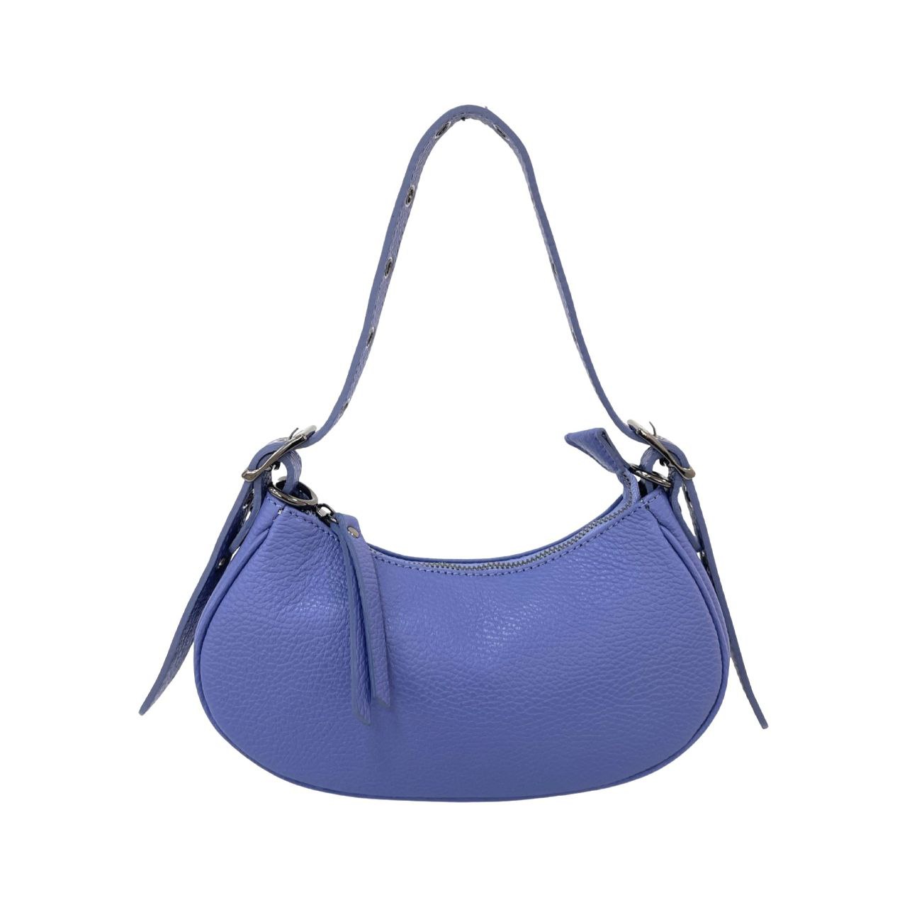 Mini Italian Leather Shoulder Bag with Eyelet Strap by Modex™