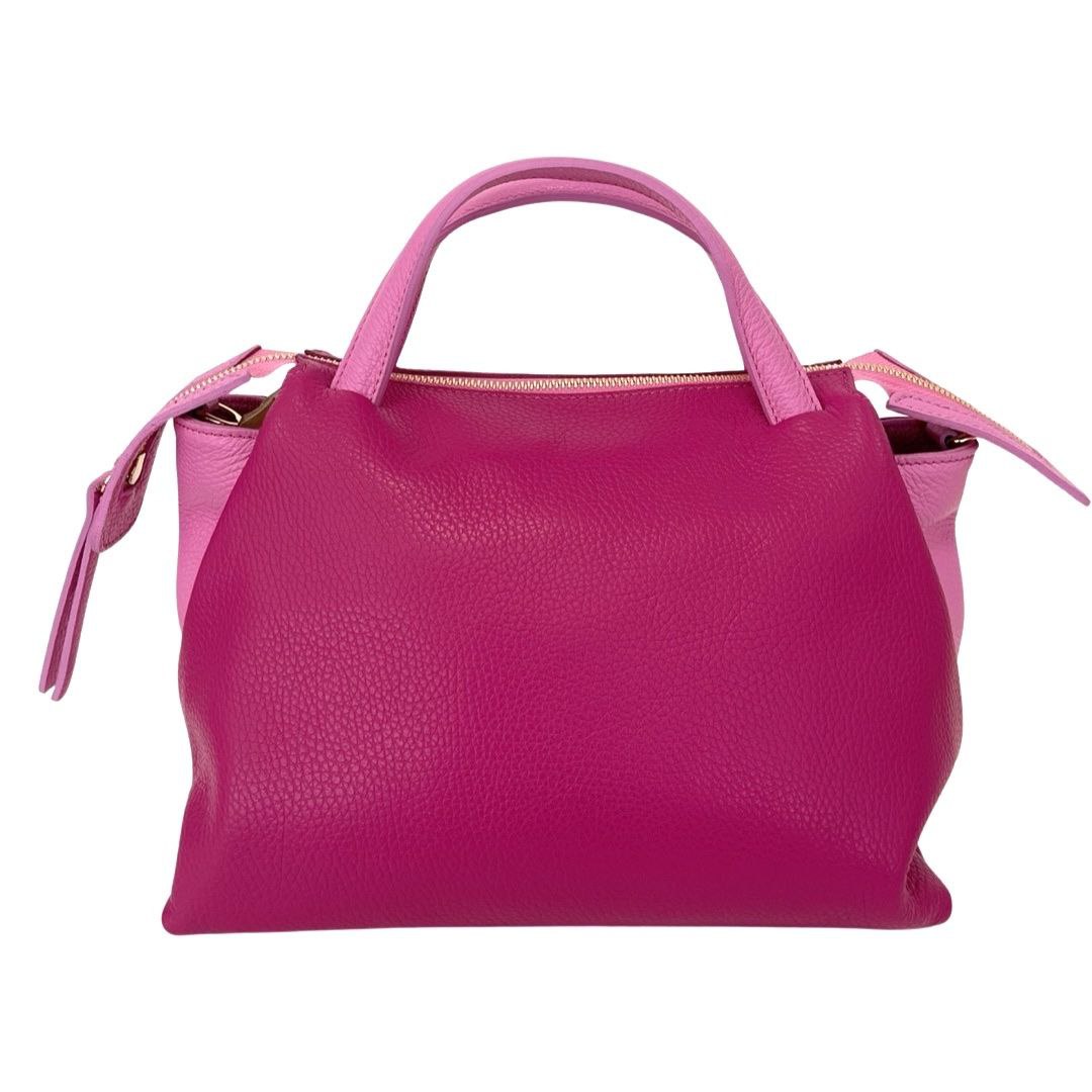 Two-Tone Italian Leather Bag with Practical Organization by Modex™