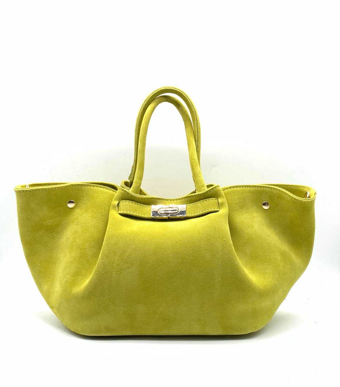 Italian Leather Tote Bag with Elegant Closure by Modex™