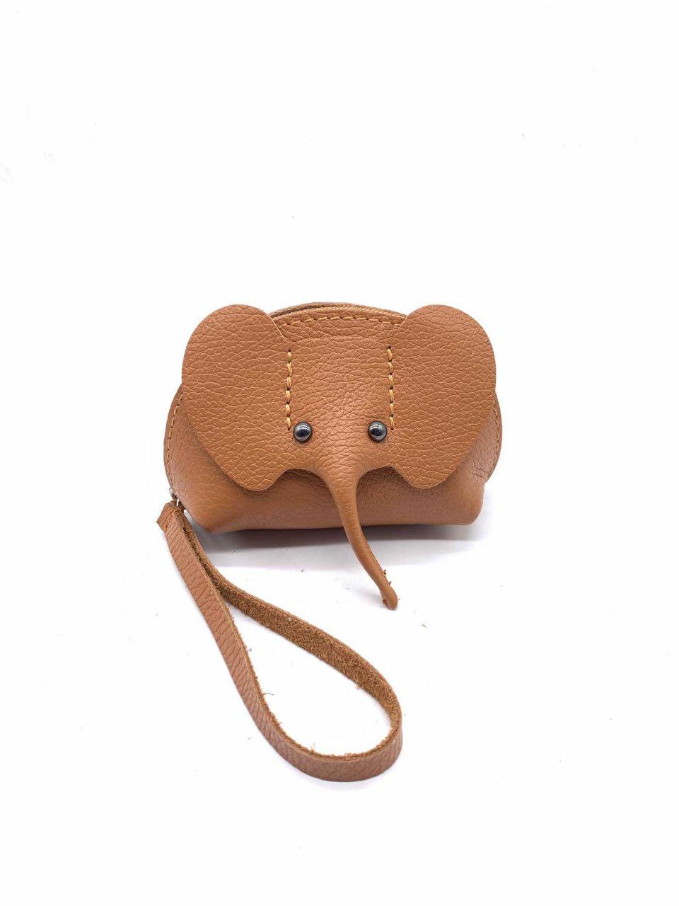 Italian Leather Elephant Coin Purse Wristlet by Modex™