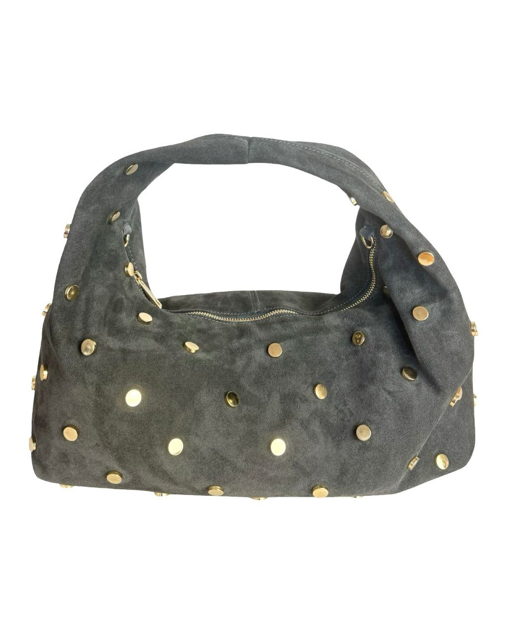 Studded Italian Suede Hobo Bag — Bold Luxury