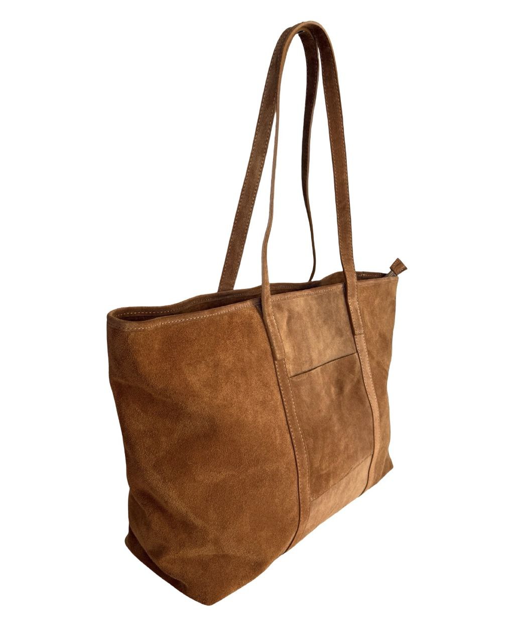 Italian Suede Shopper — spacious & lightweight
