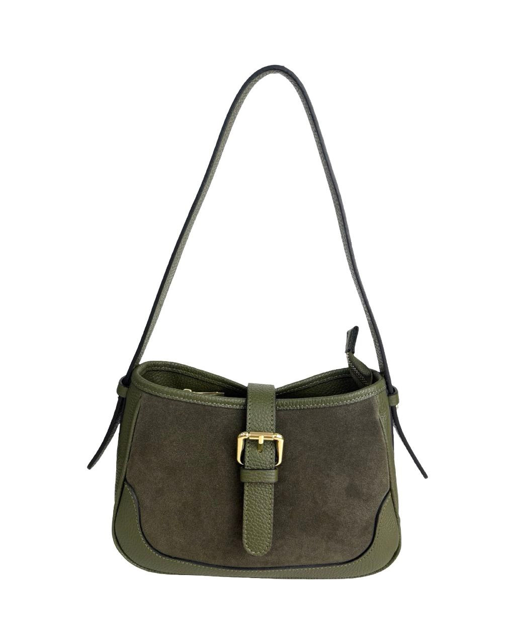 Italian Suede Shoulder Bag — compact yet striking
