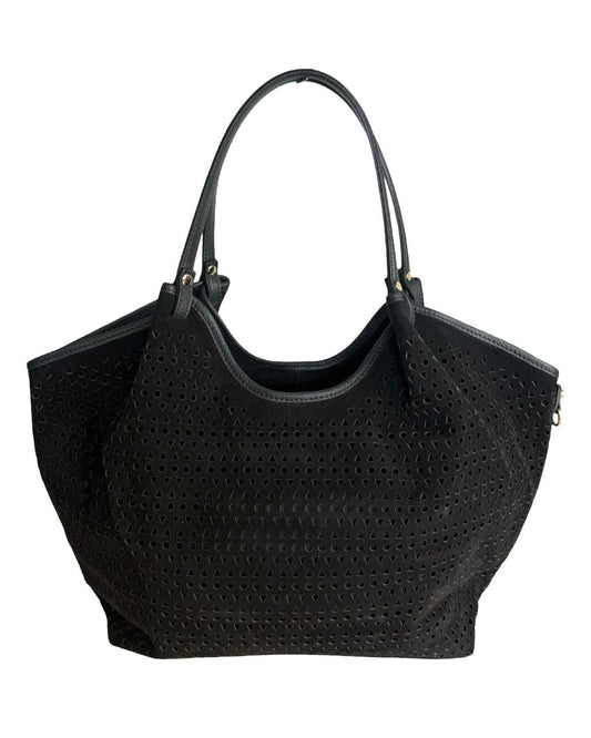 Perforated Suede Tote — Made in Italy