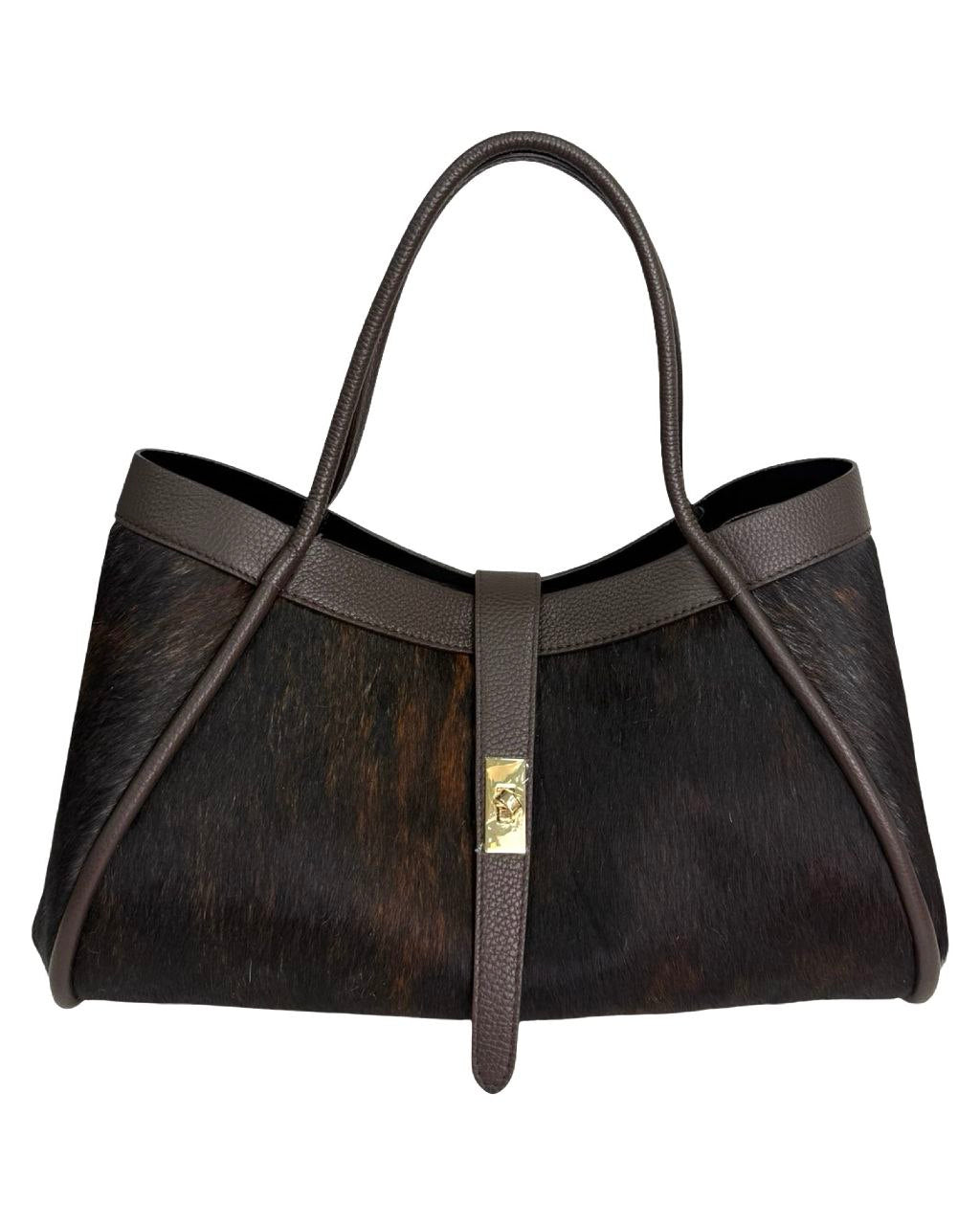 Cowhide Hair-On Leather Tote — each piece is one-of-a-kind