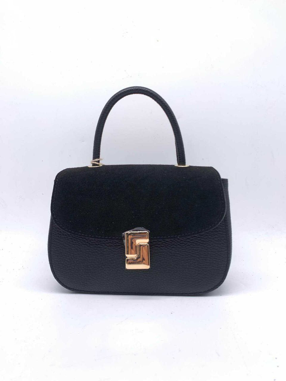 Top-Handle Suede-Flap Bag