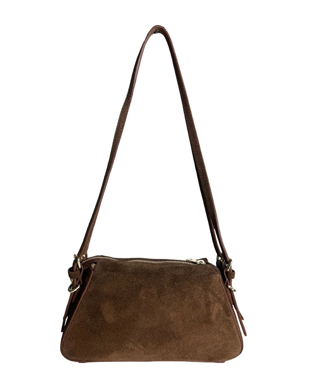 Suede Baguette Crossbody with Adjustable Strap