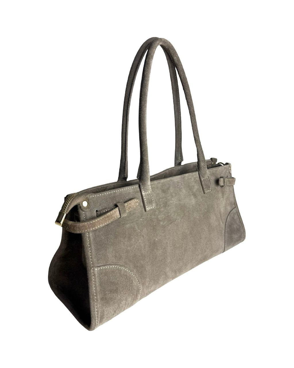 Elongated Suede Shoulder Bag