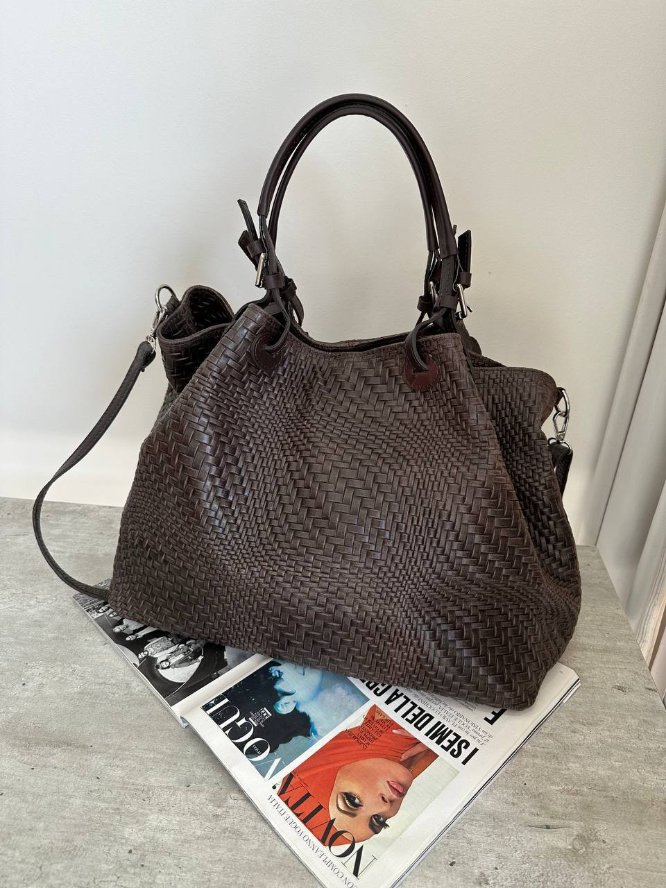 Woven Leather Tote