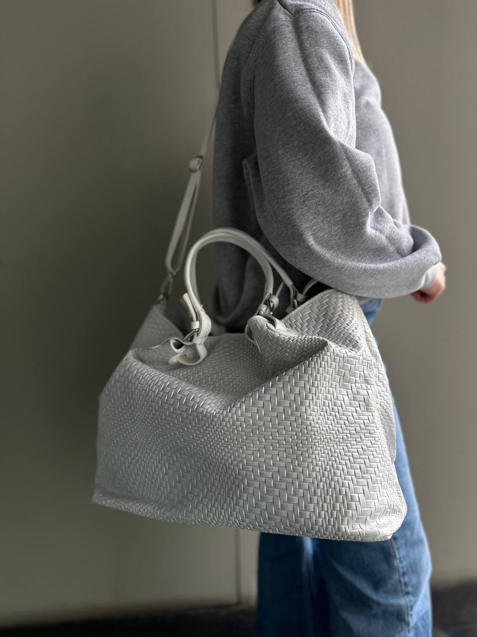 Woven Leather Tote