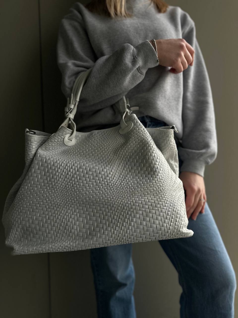 Woven Leather Tote