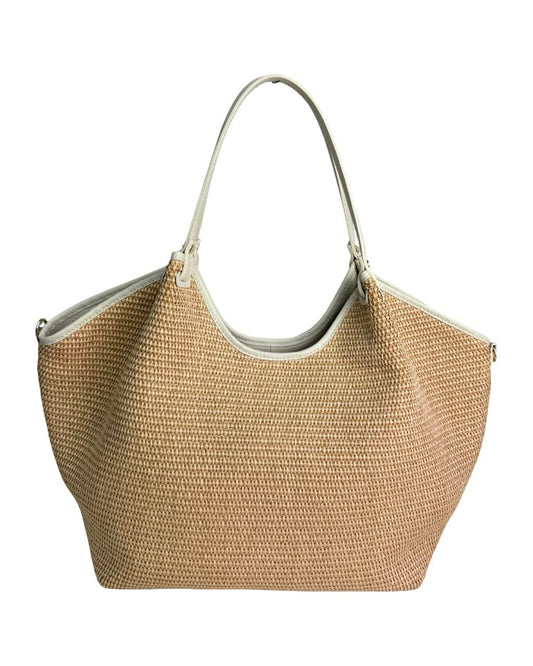 Raffia & Italian Leather Bag — Handmade