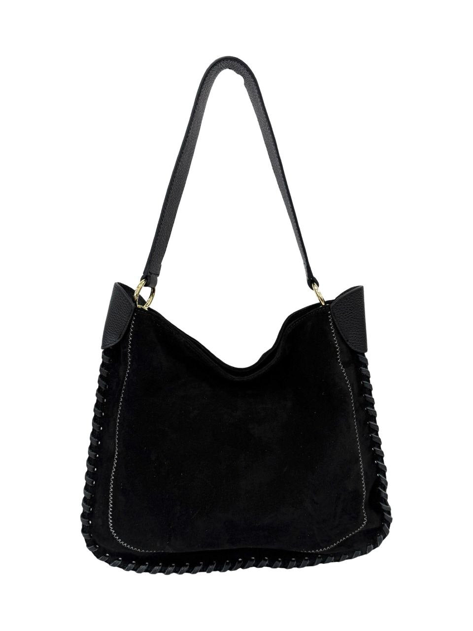 Italian Leather Shoulder Bag with Hand-Stitched Details by Modex™