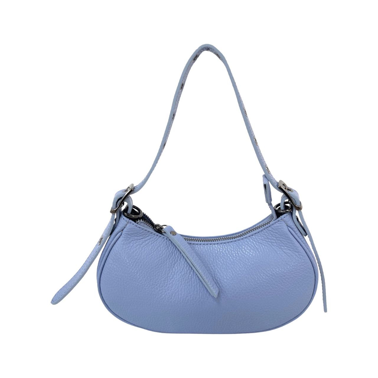 Mini Italian Leather Shoulder Bag with Eyelet Strap by Modex™