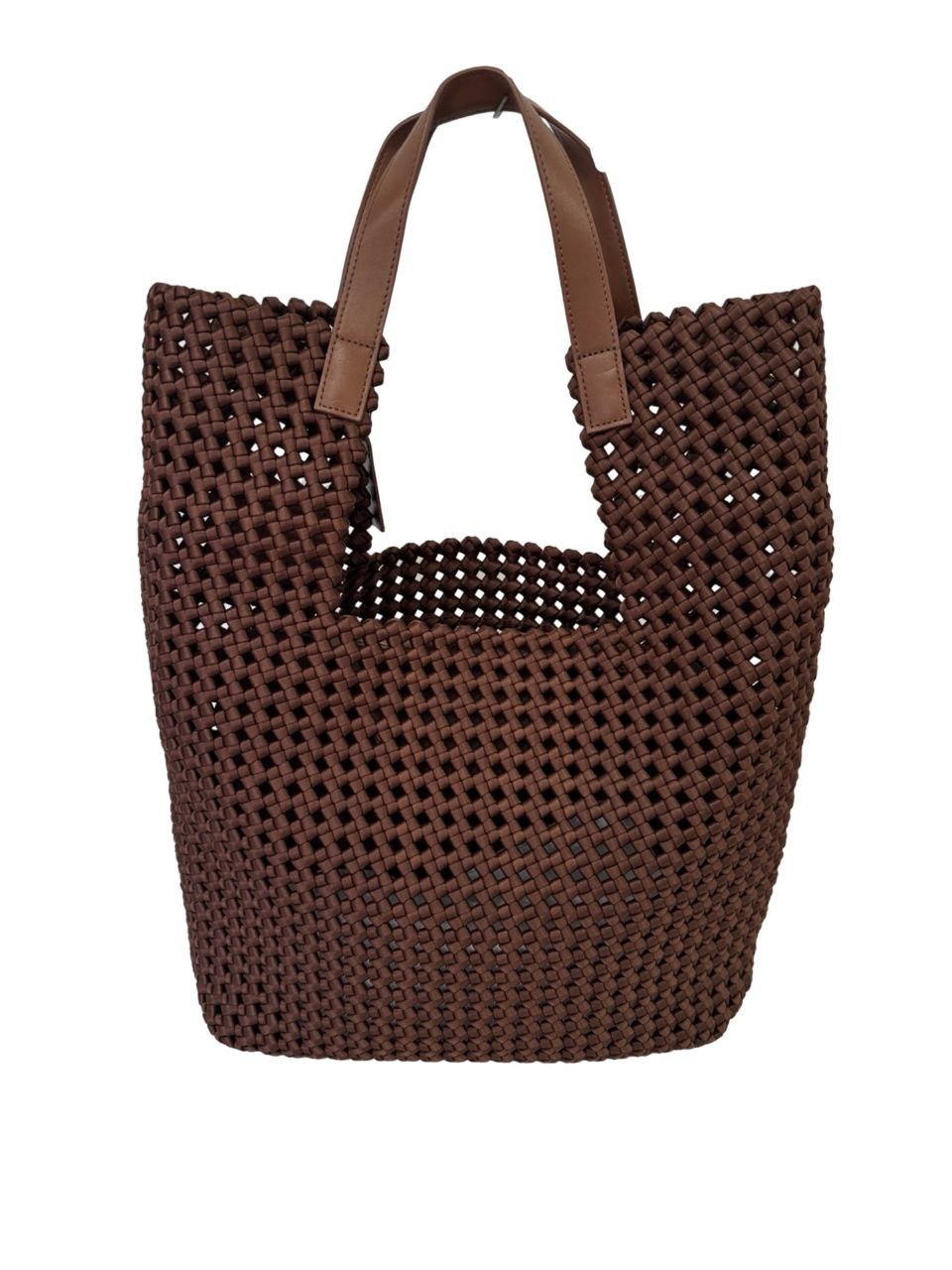 Handwoven Italian Leather & Nylon Shopper Bag by Modex™