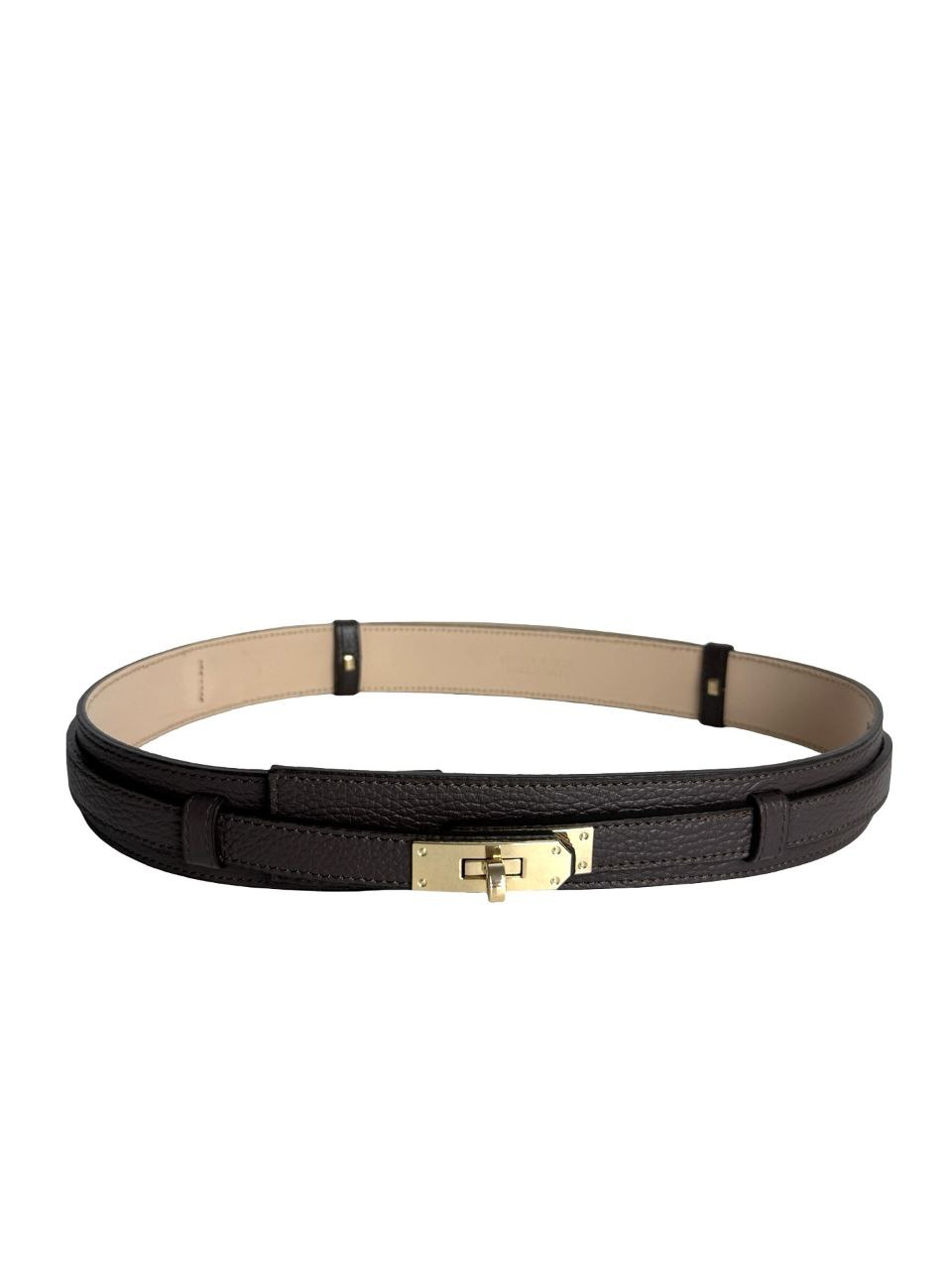 Adjustable Italian Leather Belt with Gold Buckle by Modex™