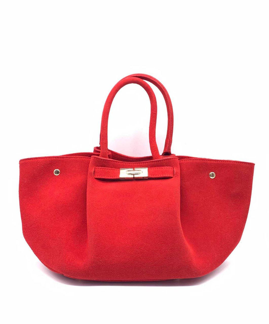 Italian Leather Tote Bag with Elegant Closure by Modex™