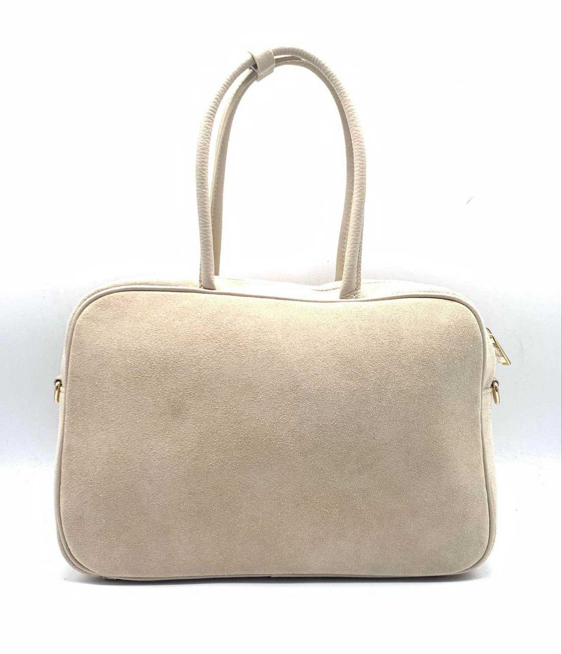 Italian Suede Leather Bag with Refined Detailing — Modex™