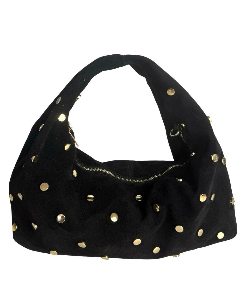 Studded Italian Suede Hobo Bag — Bold Luxury