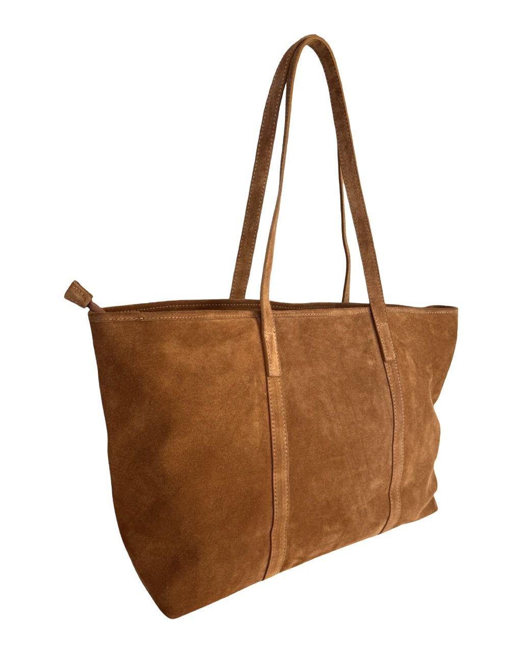 Italian Suede Shopper — spacious & lightweight