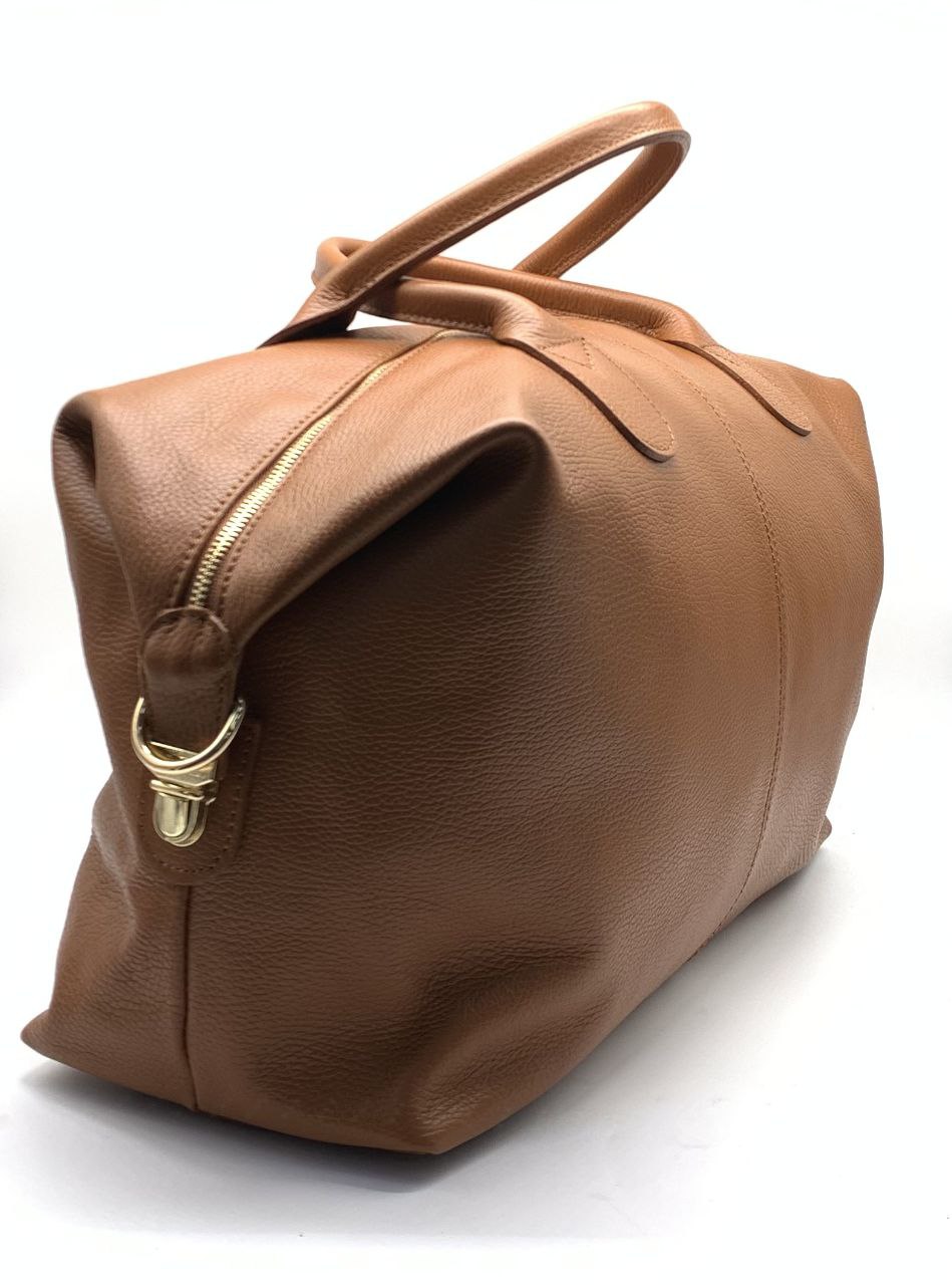 Leather Weekender Duffel with Shoulder Strap