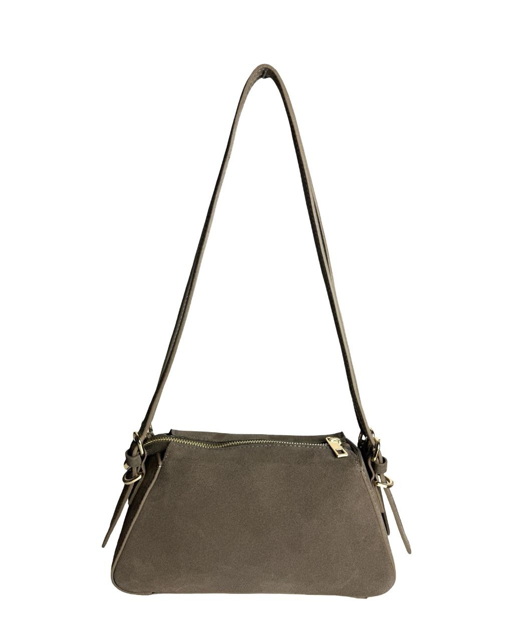 Suede Baguette Crossbody with Adjustable Strap