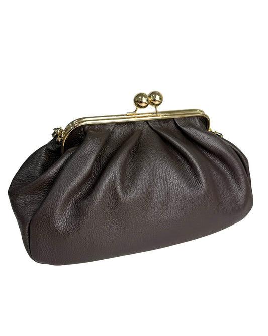 Leather Frame Bag with Kiss-Lock