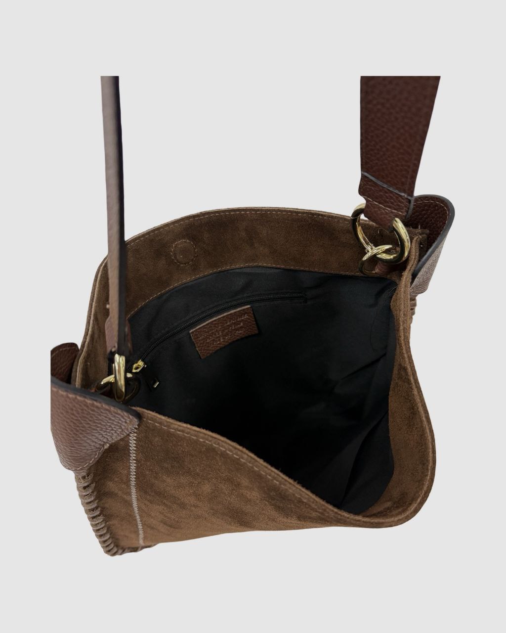 Italian Leather Shoulder Bag with Hand-Stitched Details by Modex™
