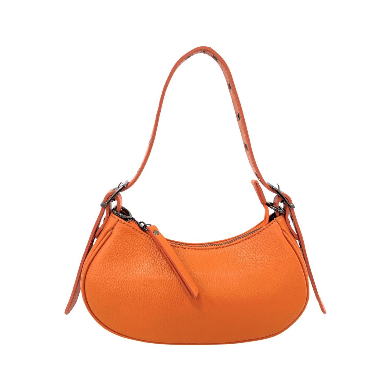 Mini Italian Leather Shoulder Bag with Eyelet Strap by Modex™