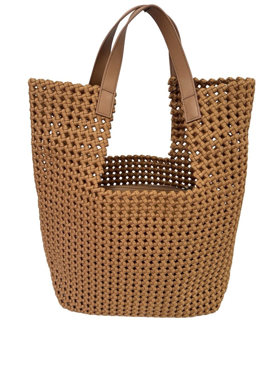 Handwoven Italian Leather & Nylon Shopper Bag by Modex™