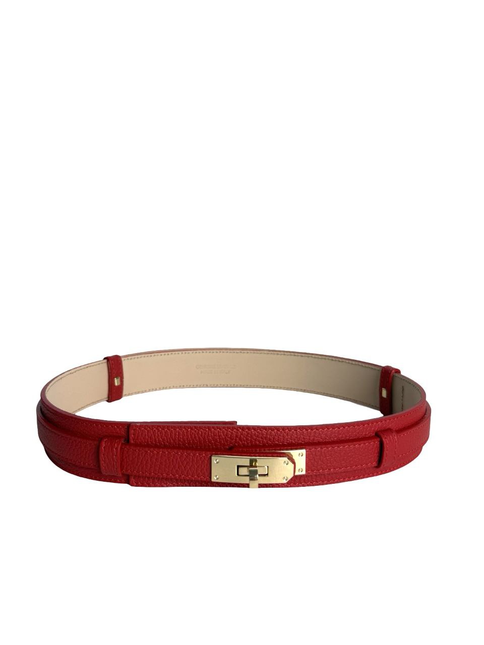 Adjustable Italian Leather Belt with Gold Buckle by Modex™