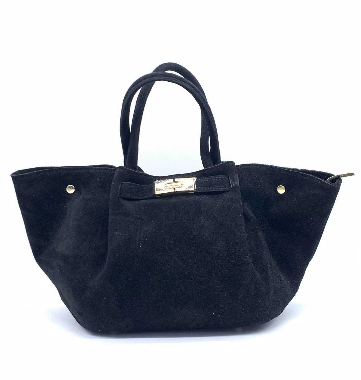 Italian Leather Tote Bag with Elegant Closure by Modex™