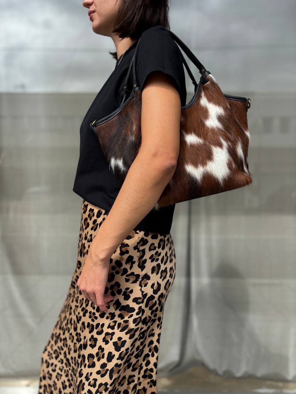 Hair-On Italian Leather Tote — Statement Luxury