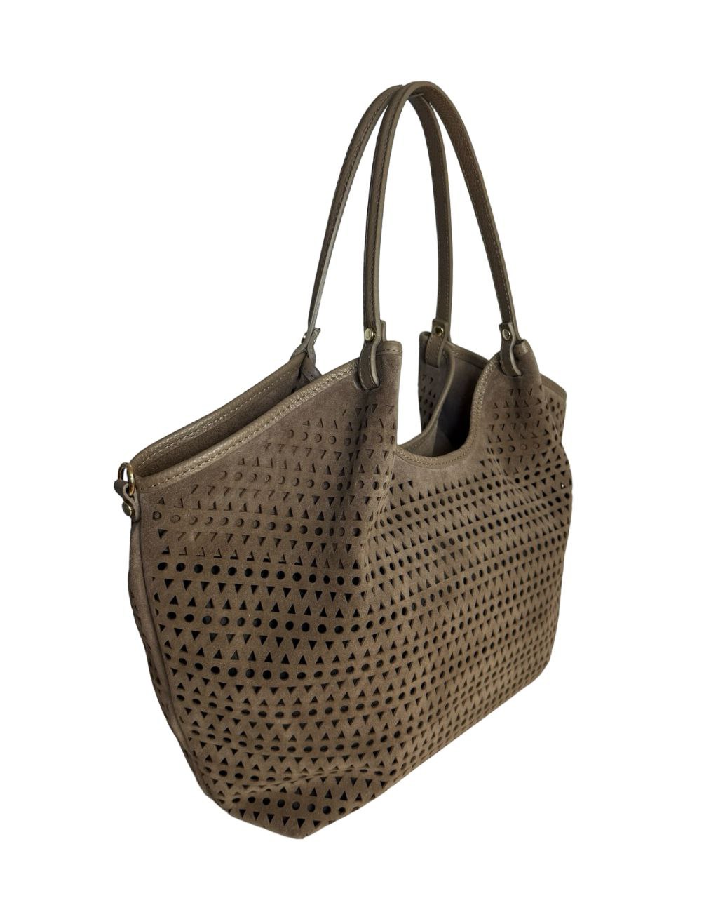 Perforated Suede Tote — Made in Italy