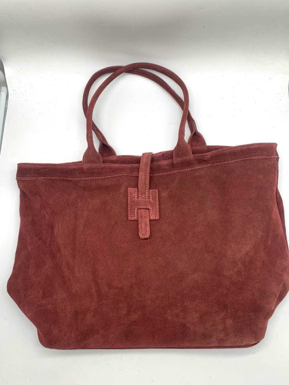 Suede Top-Handle Bag with Knot Detail