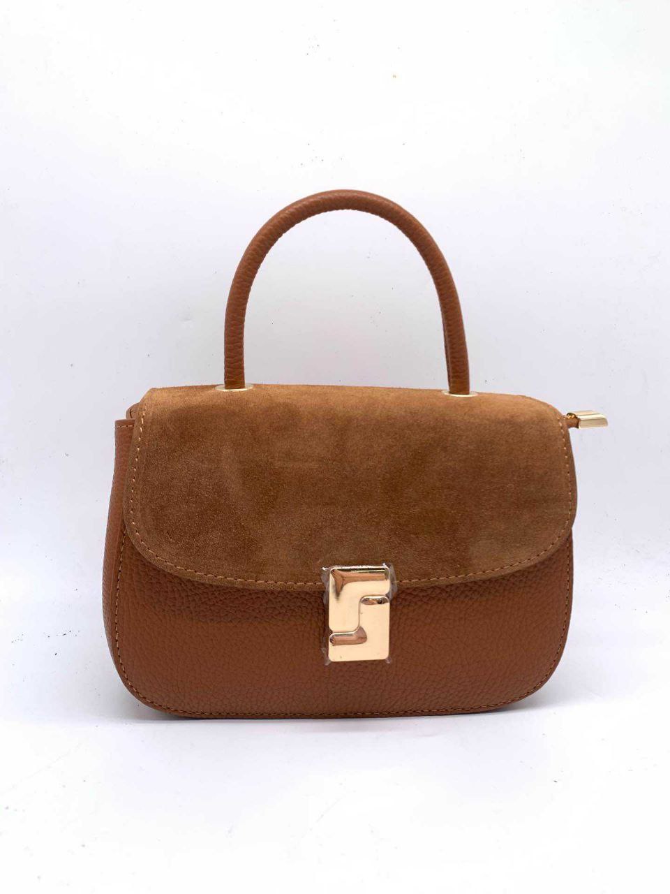 Top-Handle Suede-Flap Bag