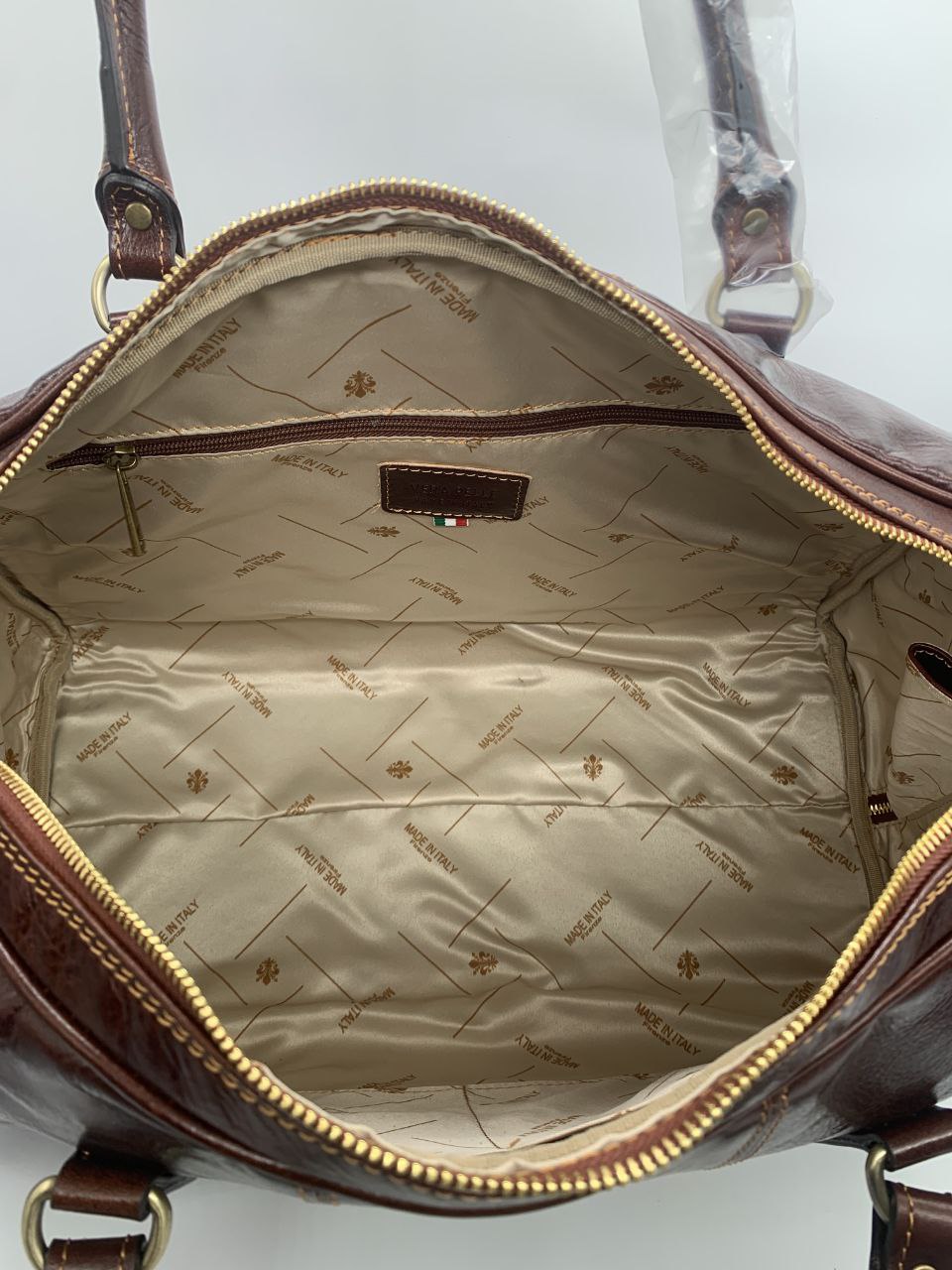 Genuine Leather Travel Duffel — Removable Shoulder Strap